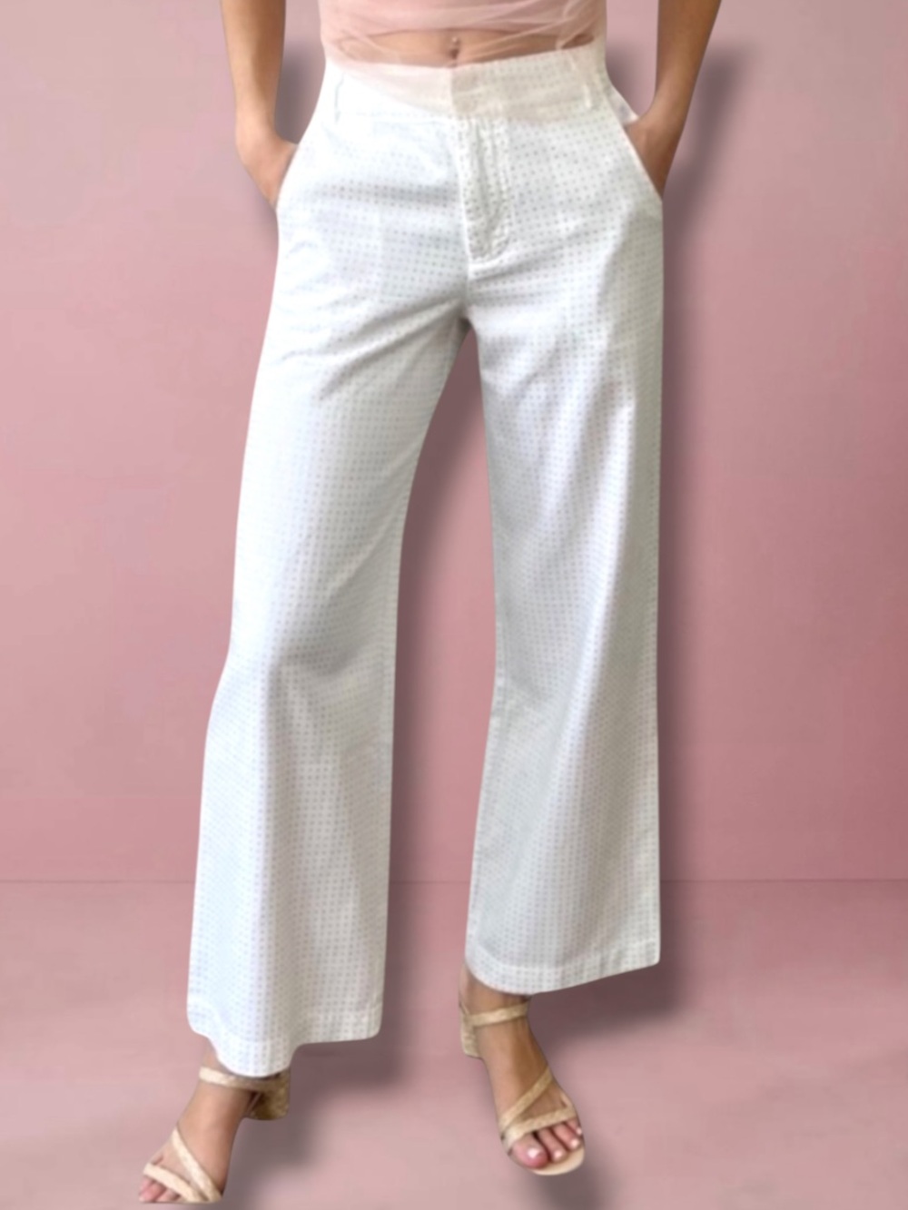 YFB Young Fabulous & Broke Ryker Rhinestone Wide Leg Jeans Pants White D…